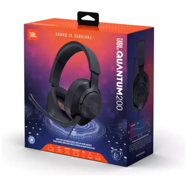 JBL Quantum 200 Headphones Black