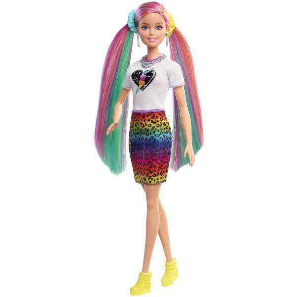 Barbie Leopard Rainbow Hair Doll GRN80 GRN81 Image 3