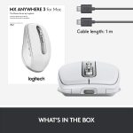 Logitech MX Anywhere 3 Mouse (White) For Mac, iPad Image 2
