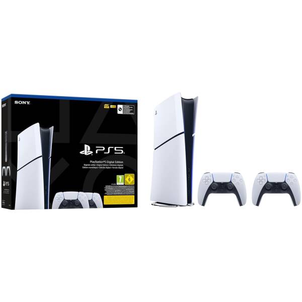 PlayStation 5 Slim 1TB Digital + Extra Dualsense Image 1