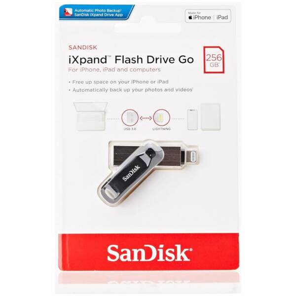 SanDisk 256GB iXpand Flash Drive Go with Lightning and USB 3.0 connectors Image 2