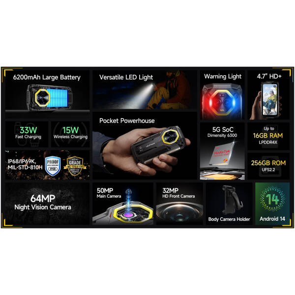Ulefone Armor Mini 20 Pro 8/256GB 5G Black Image 3