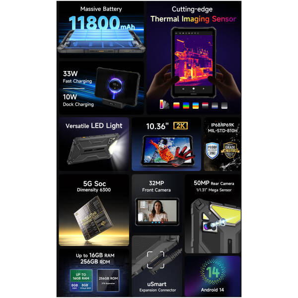 Ulefone Armor Pad 4 Ultra 5G 8/256GB Black (Thermal version) Image 2