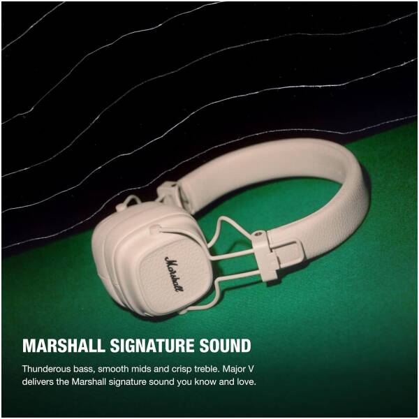 Marshall Major V (5) Headphones Cream Image 2