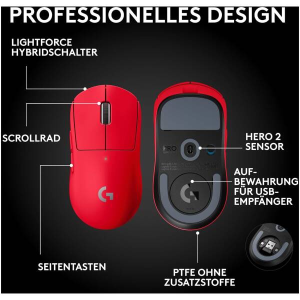 Logitech G PRO X Superlight 2 SE Red Mouse Image 4