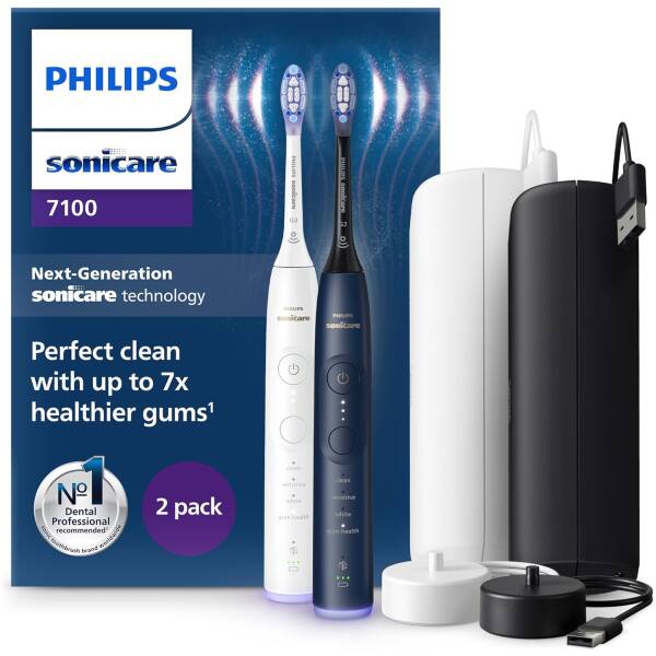 Philips Sonicare HX7429/01 White and Navy Image 1