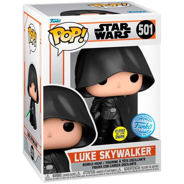 Funko Pop! Star Wars Mandalorian - Luke Skywalker Exclusive (Glows in the Dark) #501 Image 1