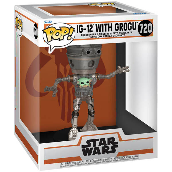 Funko Pop! Deluxe Star Wars The Mandalorian - IG-12 with Grogu #720 Image 1