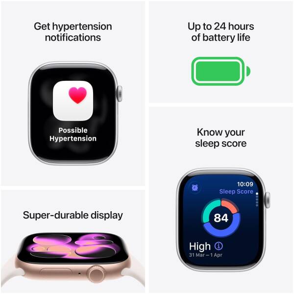 Apple Watch Series 11 46mm Rose Gold/Light Blush Sport M/L MEV74 Image 2