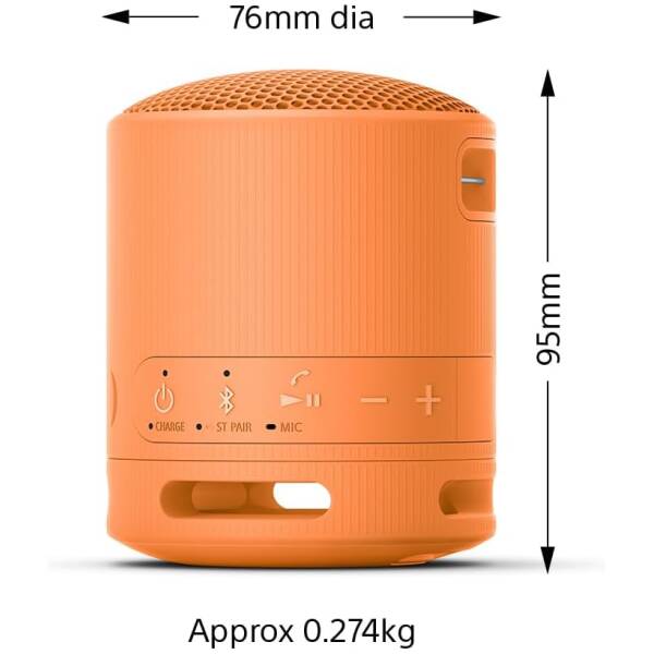 Sony SRS-XB100 Bluetooth Speaker Orange Image 2