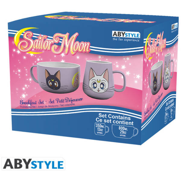 Sailor Moon Breakfast Set Mug + Bowl - Luna & Artemis Image 2