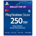 PlayStation Store gift card for wallet top up, value 250, supports PS5, PS4, PS3, PS Vita