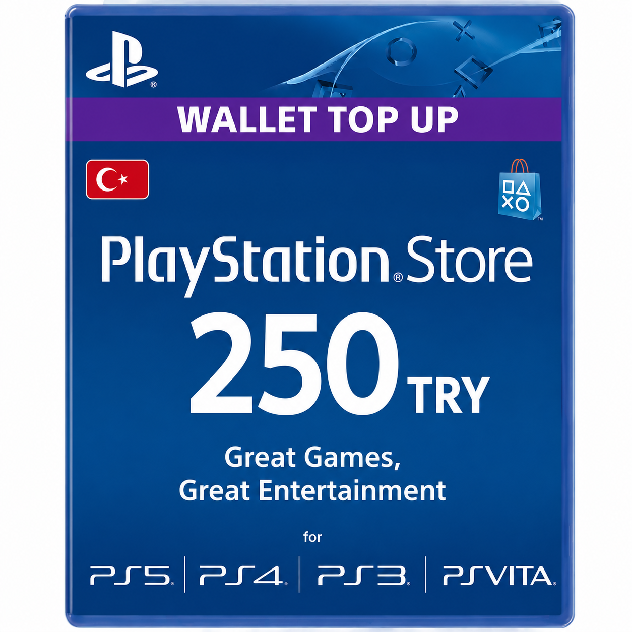 7995b892-0ab3-4823-ba0a-08f0fc88426f VR.LV PlayStation Store gift card for wallet top up, value 250, supports PS5, PS4, PS3, PS Vita