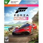 Forza Horizon 5 cover: red sports car on a winding coastal road with mountains and blue sky in the background, Xbox branding at top.