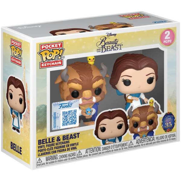 Pocket Pop 2 Keychain Disney Beauty And The Beast - Belle & Beast Image 1