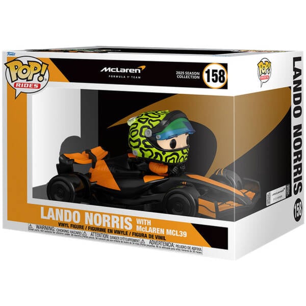 Funko Pop! Rides Super Deluxe Racing Lando Norris with McLaren MCL39 #158 Image 1