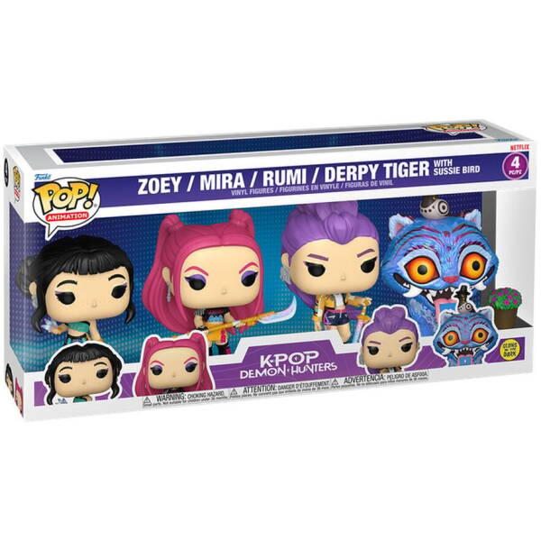 Funko Pop! KPop Demon Hunters Huntr/X pack of 4 Image 1