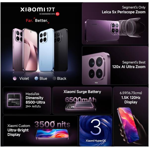 Xiaomi 17T 8/256GB Blue Image 2