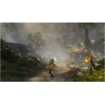 Two small fantasy adventurers run along a mossy stone path through a misty, lush forest.
