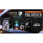 Promotional banner for Final Fantasy VII Revelation Deluxe Edition showing game case, steelbook, and mini soundtrack CD.