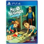 PS4 game cover for Hello Neighbor: Hide & Seek, showing two children by a doorway with a doll on the floor and a man in the background