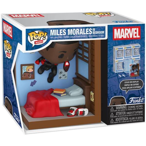 Funko Pop! Nooks Marvel Miles Morales in Bedroom Image 1